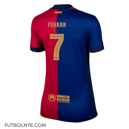 Camiseta Barcelona Ferran Torres #7 Primera Equipación para mujer 2024-25 manga corta